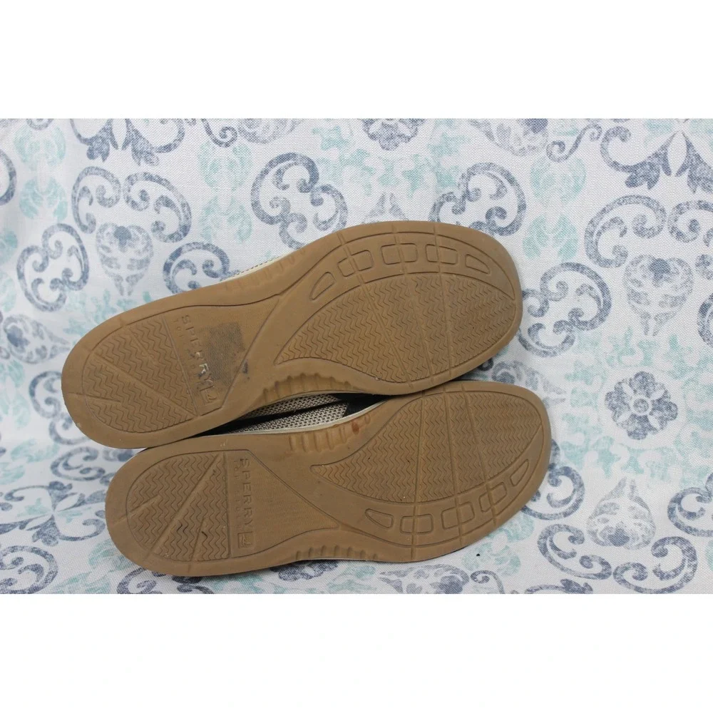 Sperry‎ Top Sider Boat Shoes Womens 6.5M Navy Tan Mesh Leather Laces